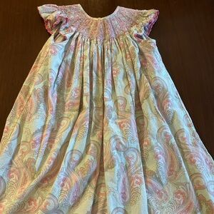 Banana Split Pastel Paisley Smocked Dress